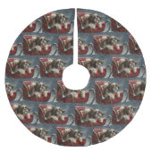 Shih Tzu Dog Weihnachtsfest Polyester Weihnachtsbaumdecke (Vorderseite)