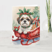 Shih Tzu Dog Weihnachtsgrußkarte Karte (Vorderseite)