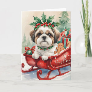 Shih Tzu Dog Weihnachtsgrußkarte Karte