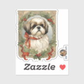 Shih Tzu Dog Weihnachtssticker Aufkleber (Blatt)