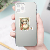 Shih Tzu Dog Weihnachtssticker Aufkleber (Telefon)