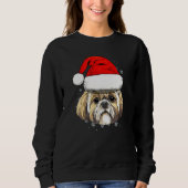 Shih Tzu Dog Weihnachtsweih Weihnachtsmannmütze Sp Sweatshirt (Vorderseite)