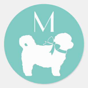 Shih Tzu Dog Welppy Teddy Bär Kurz Haar Runder Aufkleber