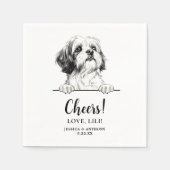 Shih Tzu Dog Zeichne Personalisierte Beifall Serviette (Vorderseite)
