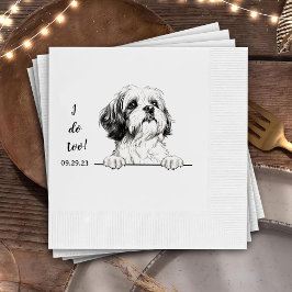Shih Tzu Dog Zeichnend Personalisiert Ich tue auch Serviette