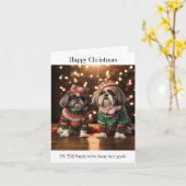 Shih Tzu Dogs Weihnachtskarte Karte (Gelbe Blume)