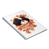 Shih Tzu Fall Dog Autumn Leaves Erntedank Copy Notizblock (Rechte Seite)