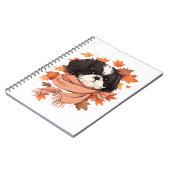 Shih Tzu Fall Dog Autumn Leaves Erntedank Copy Notizblock (Linke Seite)