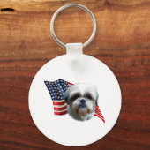 Shih Tzu Flag Schlüsselanhänger (Vorderseite)