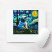 Shih Tzu Funny , Hund, Van Gogh, Mousepad (Mit Mouse)