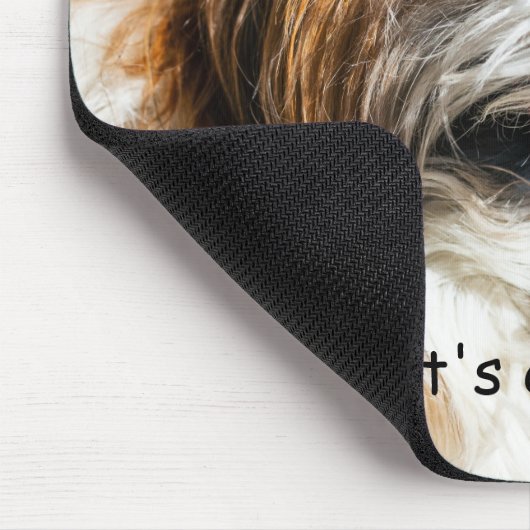 Shih tzu gähnend lachend niedlich lächelnder Text Mousepad (Ecke)