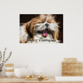 Shih tzu gähnende Lächeln Text anpassen Poster (Küche)