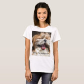 Shih tzu gähnende Lächeln Text anpassen T-Shirt (Vorne ganz)