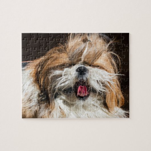 Shih tzu gähnende Zunge lustig niedlich Puzzle (Horizontal)