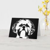 Shih Tzu Geschenke - Karte (Gelbe Blume)