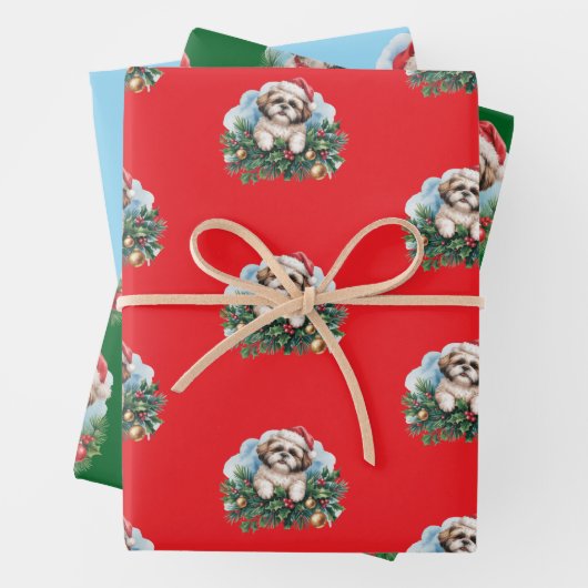 Shih Tzu-Geschenkpapier für Weihnachten Geschenkpapier Set (Beispiel)
