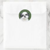 Shih Tzu Gesichtsaufkleber Runder Aufkleber (Tasche)