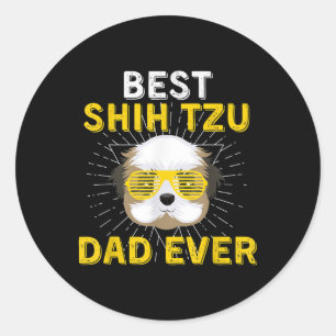 Shih Tzu Gift   Bester Shih Tzu Vater je Runder Aufkleber