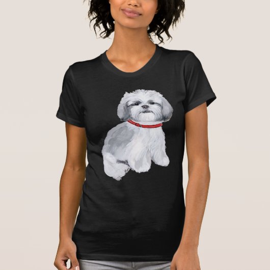 Shih Tzu Gray und White T-Shirt (Vorderseite)