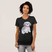 Shih Tzu Gray und White T-Shirt (Vorne ganz)