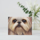 Shih Tzu Greetings Postcard Postkarte (Stehend Vorderseite)