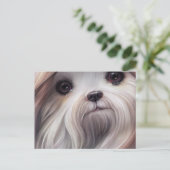 Shih Tzu Greetings Postcard Postkarte (Stehend Vorderseite)