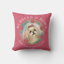 Shih Tzu Grooming Salon Kissen | Rosa