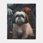 Shih Tzu Halloween Beängstigend Fleecedecke (Vorderseite)