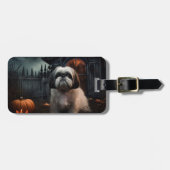Shih Tzu Halloween Beängstigend Gepäckanhänger (Vorderseite horizontal)