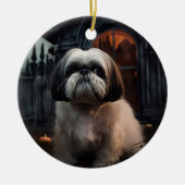 Shih Tzu Halloween Beängstigend Keramik Ornament (Vorne)