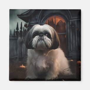 Shih Tzu Halloween Beängstigend Magnet