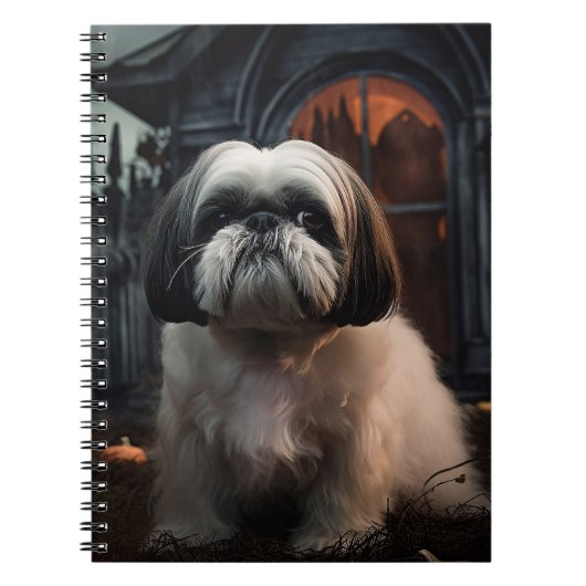 Shih Tzu Halloween Beängstigend Notizblock (Vorderseite)