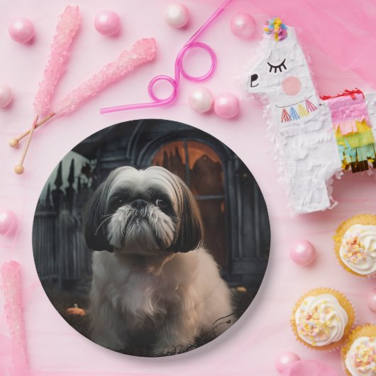 Shih Tzu Halloween Beängstigend Pappteller (Party)