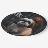 Shih Tzu Halloween Beängstigend Pappteller (Schrägansicht)