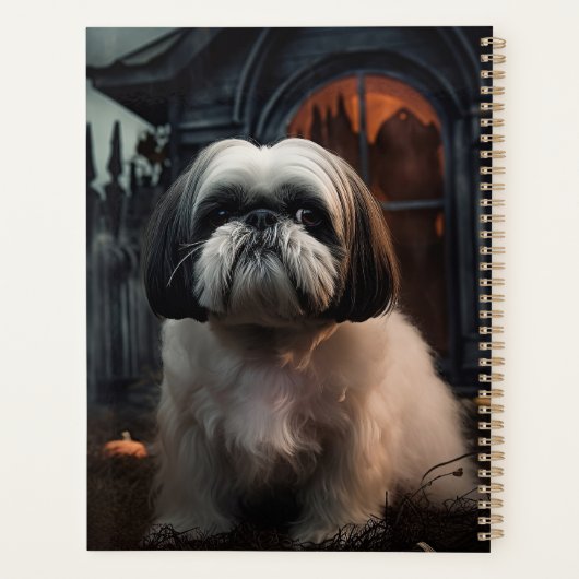 Shih Tzu Halloween Beängstigend Planer (Rückseite)