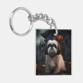 Shih Tzu Halloween Beängstigend Schlüsselanhänger (Vorderseite links)