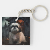 Shih Tzu Halloween Beängstigend Schlüsselanhänger (Rückseite)