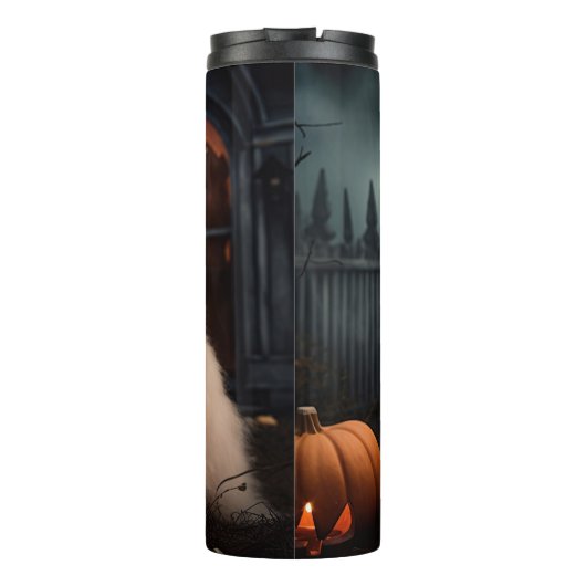 Shih Tzu Halloween Beängstigend Thermosbecher (Rückseite)