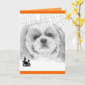 Shih Tzu Halloween Card Karte (Gelbe Blume)