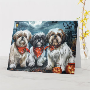 Shih Tzu Halloween Gruselig Karte