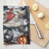 Shih Tzu Halloween Spooky Geschirrtuch (Viertel Falte)