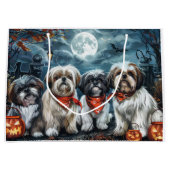 Shih Tzu Halloween Spooky Große Geschenktüte (Vorderseite)