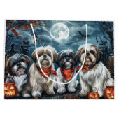 Shih Tzu Halloween Spooky Große Geschenktüte (Rückseite)