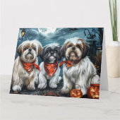 Shih Tzu Halloween Spooky Karte (Vorderseite)
