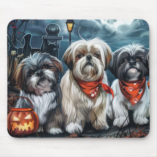 Shih Tzu Halloween Spooky Mousepad (Vorne)