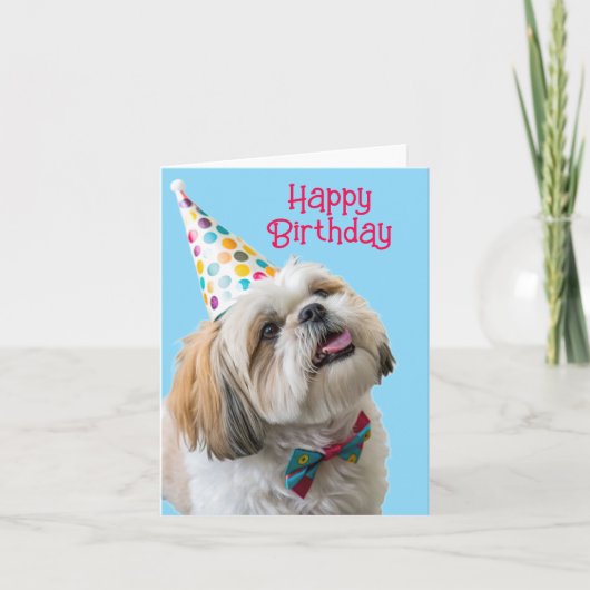 Shih Tzu Happy Birthday Karte (Vorderseite)