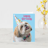 Shih Tzu Happy Birthday Karte (Gelbe Blume)