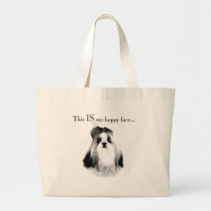 Shih Tzu Happy Face Jumbo Stoffbeutel