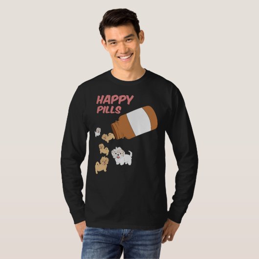 Shih Tzu Happy Pills Shih Tzu Dog T-Shirt (Vorne ganz)