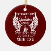 Shih Tzu Haustier-Schutzengel Keramik Ornament (Vorne)